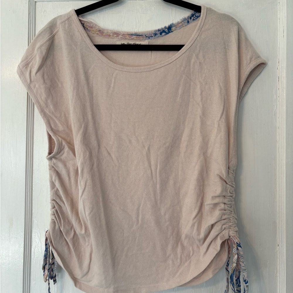 We The Free or Free People Ruched Short Sleeve Shirt